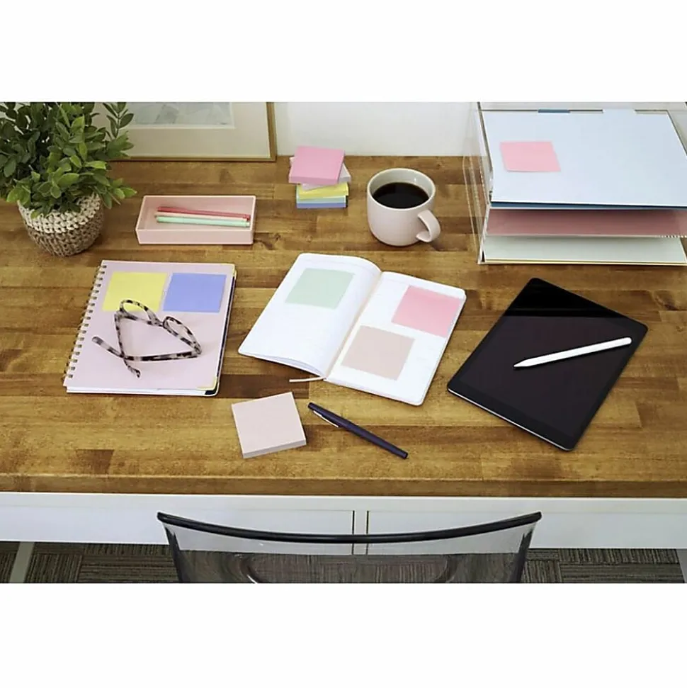 Post-it® Dispenser Pop-up Notes, 600 Total Notes, Pack Of 6 Pads, 3" x 3", Beachside Café Collection, 100 Notes Per Pad