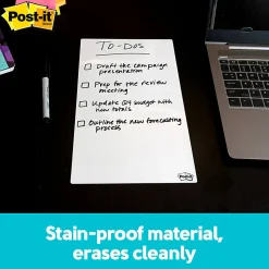 Post-it® Dry Erase Sheets, 7 in x 11.3 in, 1 Pack, 3 Sheets/Pack, White, DEFSHEETS-3PK