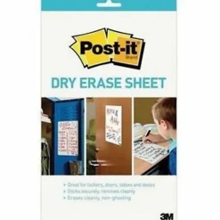 Post-it® Dry Erase Sheets, 7 in x 11.3 in, 1 Pack, 3 Sheets/Pack, White, DEFSHEETS-3PK