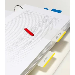 Post-it® Durable Tabs, 2 in. x 1.5 in. Pack of 24 Tabs, Beige, Green, Red, Canary Yellow