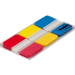 Post-it® Durable Tabs - 36 Write-on Tab(s) - 1.50" Tab x 1" Tab- Red, Yellow, Blue Tab(s) - Wear Resistant, Tear Resistant, Repositionable - 36 / Pack