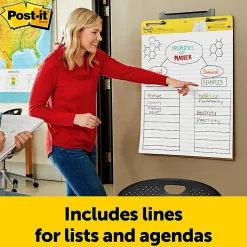 Post-it® Easel Pads, 25 in x 30 in, 6 Pads, 30 Sheets/Pad, 30 Sheets/Pad, Lined, Great for Virtual Teachers and Students, White