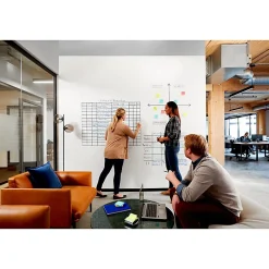 Post-it® Easy Erase Permanent Marker Whiteboard Surface, 8 ft x 4 ft, Permanent Marker, White (EE8X4)