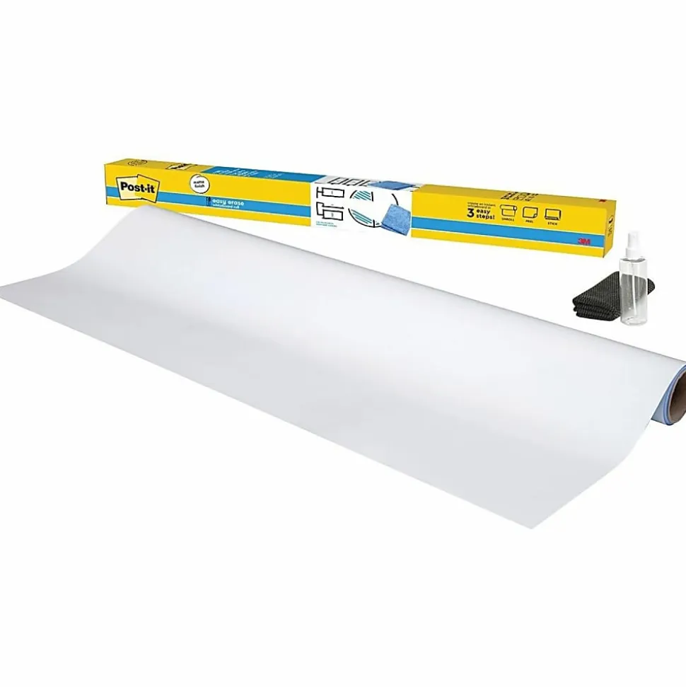 Post-it® Easy Erase Permanent Marker Whiteboard Surface, 8 ft x 4 ft, Permanent Marker, White (EE8X4)