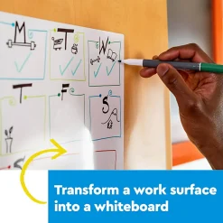 Post-it® Easy Erase Permanent Marker Whiteboard Surface, 8 ft x 4 ft, Permanent Marker, White (EE8X4)