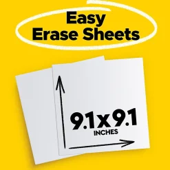 Post-it® Easy Erase Permanent Marker Whiteboard Sheets, 2 Pack, 9.1 in x 9.1 in, Wipes Away with Water