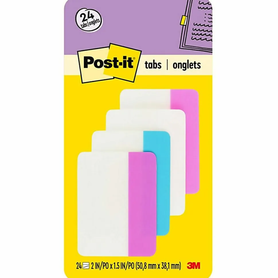 Post-it® Filing Tabs, 2 in. x 1.5 in., Pack of 24 Tabs