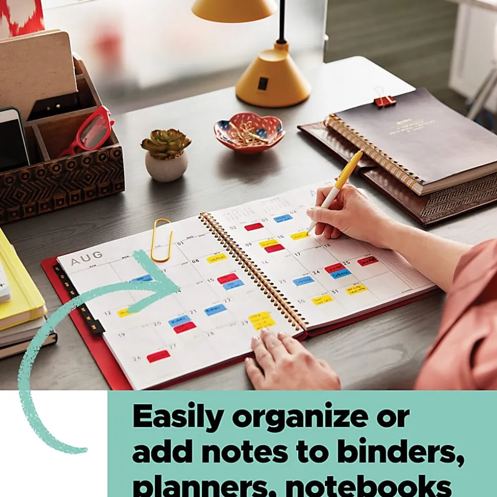 Post-it® Flags, 1", Assorted Colors, 20 Flags Per Pad, Pack Of 3 Pads