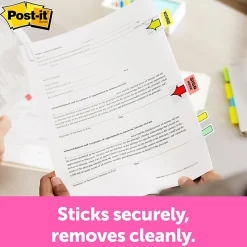 Post-it® Flags, 1 in. x 1.7 in., 2 Dispensers, 50 Flags/Dispenser, Yellow, Printed