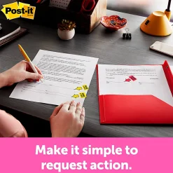 Post-it® Flags, 1 in. x 1.7 in., 1 Dispenser, 200 Flags/Dispenser, Red, Printed 