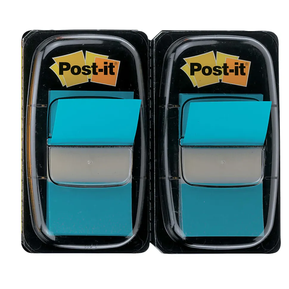 Post it® Flags, 1" x 1 7/10", Bright Blue, 50 Flags Per Pad, Pack Of 2 Pads