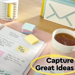 Post-it® Greener 100% Recycled Paper Notes, 3 x 3 in, 12 Sticky Note Pads, 100 Sheets/Pad, School Supplies and Office Products, Canary Yellow