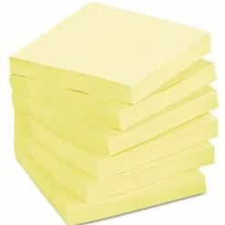 Post-it® Greener 100% Recycled Paper Notes, 3 x 3 in, 12 Sticky Note Pads, 100 Sheets/Pad, School Supplies and Office Products, Canary Yellow