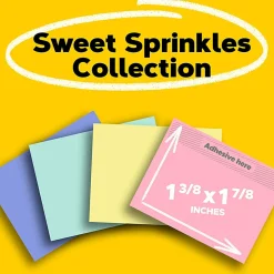 Post-it® Greener 100% Recycled Paper Notes, 1.38 x 1.88 in, 12 Mini Sticky Note Pads, School Supplies and Office Products, Sweet Sprinkles