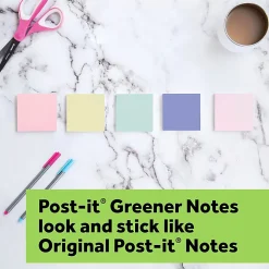 Post-it® Greener 100% Recycled Paper Notes, 1.38 x 1.88 in, 12 Mini Sticky Note Pads, School Supplies and Office Products, Sweet Sprinkles