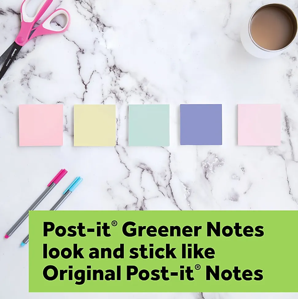 Post-it® Greener 100% Recycled Paper Notes, 1.38 x 1.88 in, 12 Mini Sticky Note Pads, School Supplies and Office Products, Sweet Sprinkles