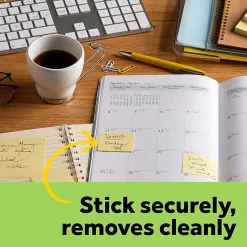 Post-it® Greener 100% Recycled Paper Notes, 1.38 x 1.88 in, 12 Mini Sticky Note Pads, 100 Sheets/Pad, School and Office Supplies, Canary Yellow