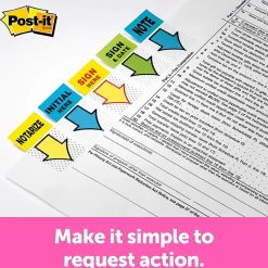 Post-it® Message Flags in Desk Grip Dispenser, 1