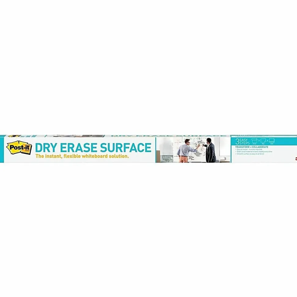Post it® Non-Magnetic Dry-Erase Whiteboard Surface, 36" x 48", White