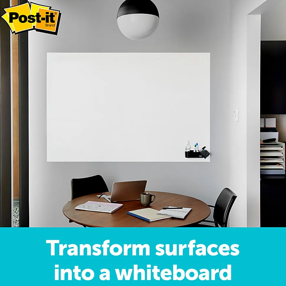 Post it® Non-Magnetic Dry-Erase Whiteboard Surface, 36" x 48", White