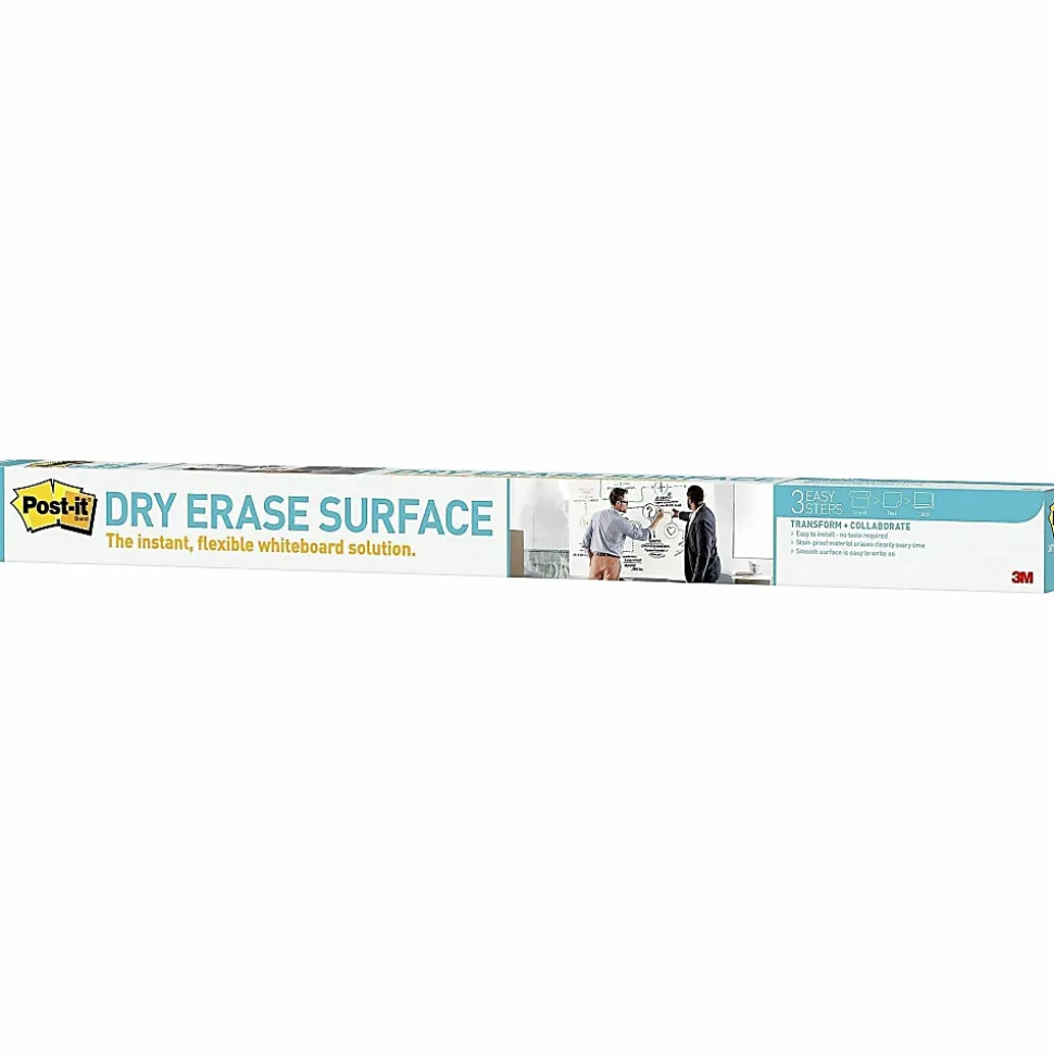 Post it® Non-Magnetic Dry-Erase Whiteboard Surface, 36" x 48", White