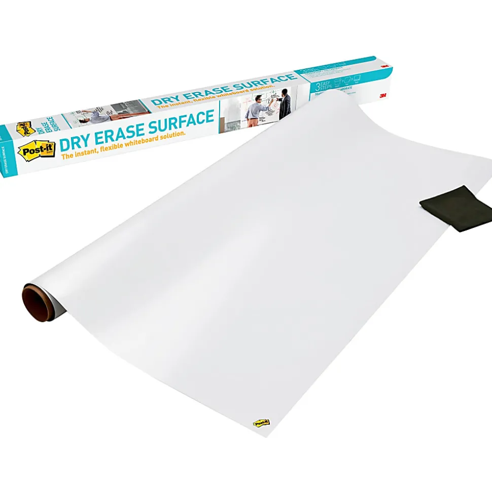 Post it® Non-Magnetic Dry-Erase Whiteboard Surface, 36" x 48", White