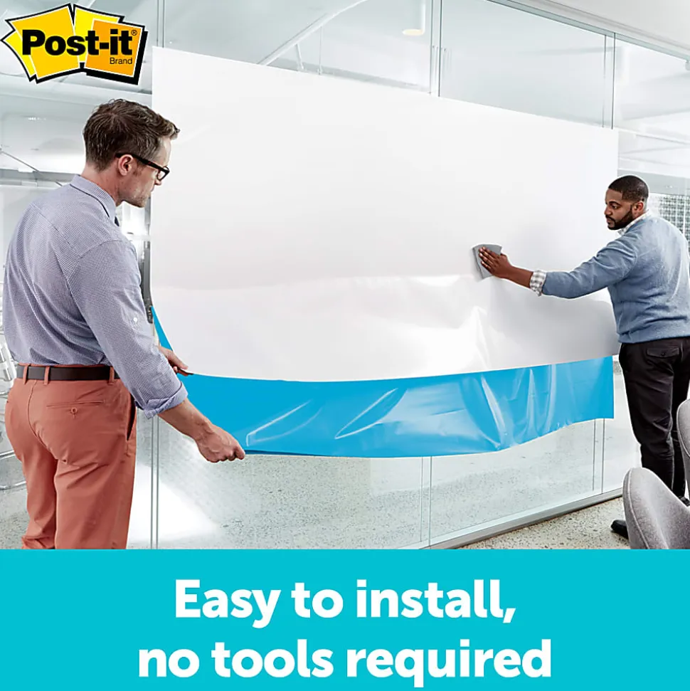 Post it® Non-Magnetic Dry-Erase Whiteboard Surface, 48" x 72", White