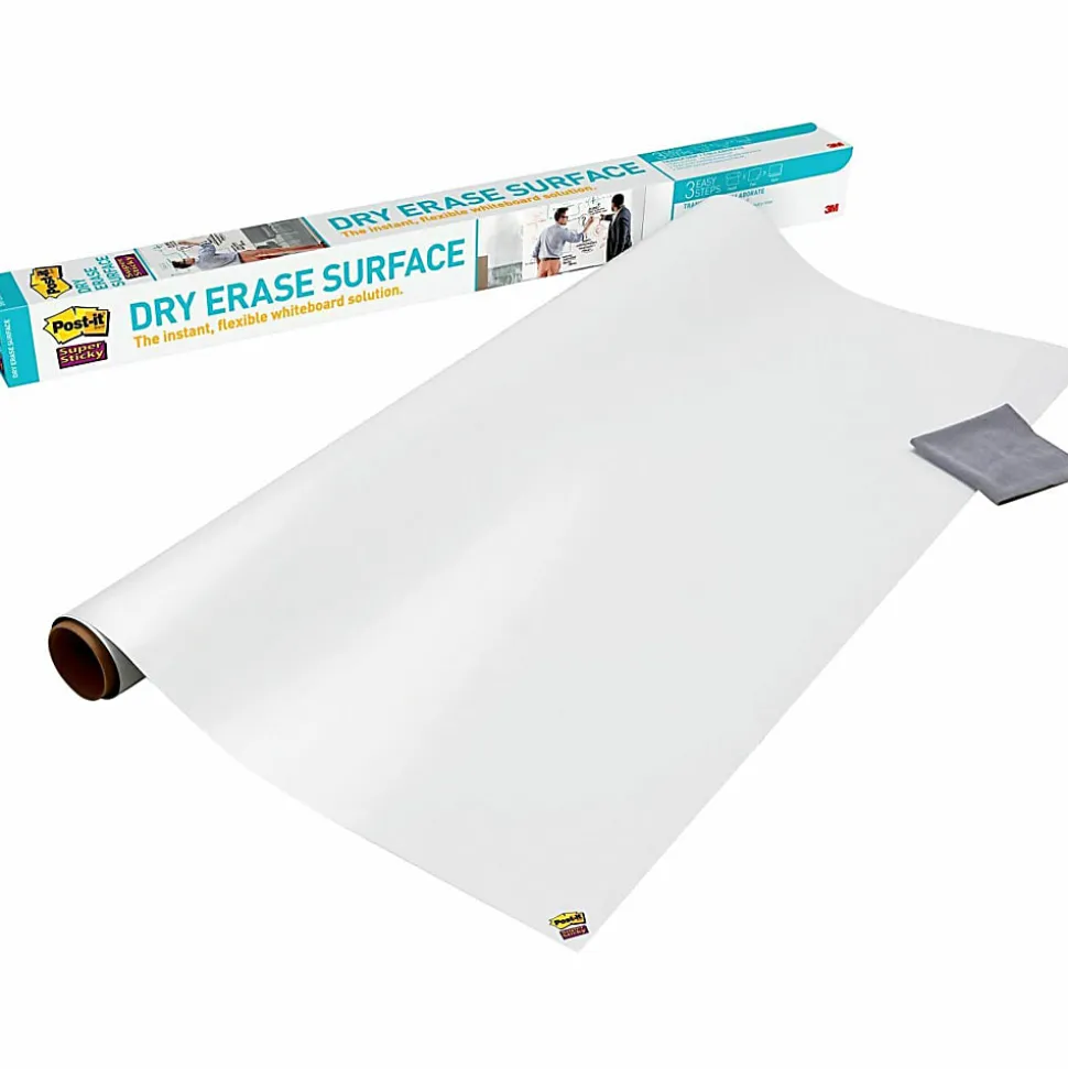 Post it® Non-Magnetic Dry-Erase Whiteboard Surface, 48" x 72", White