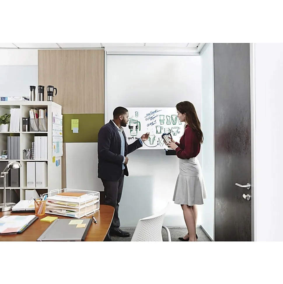 Post it® Non-Magnetic Dry-Erase Whiteboard Surface, 48" x 72", White