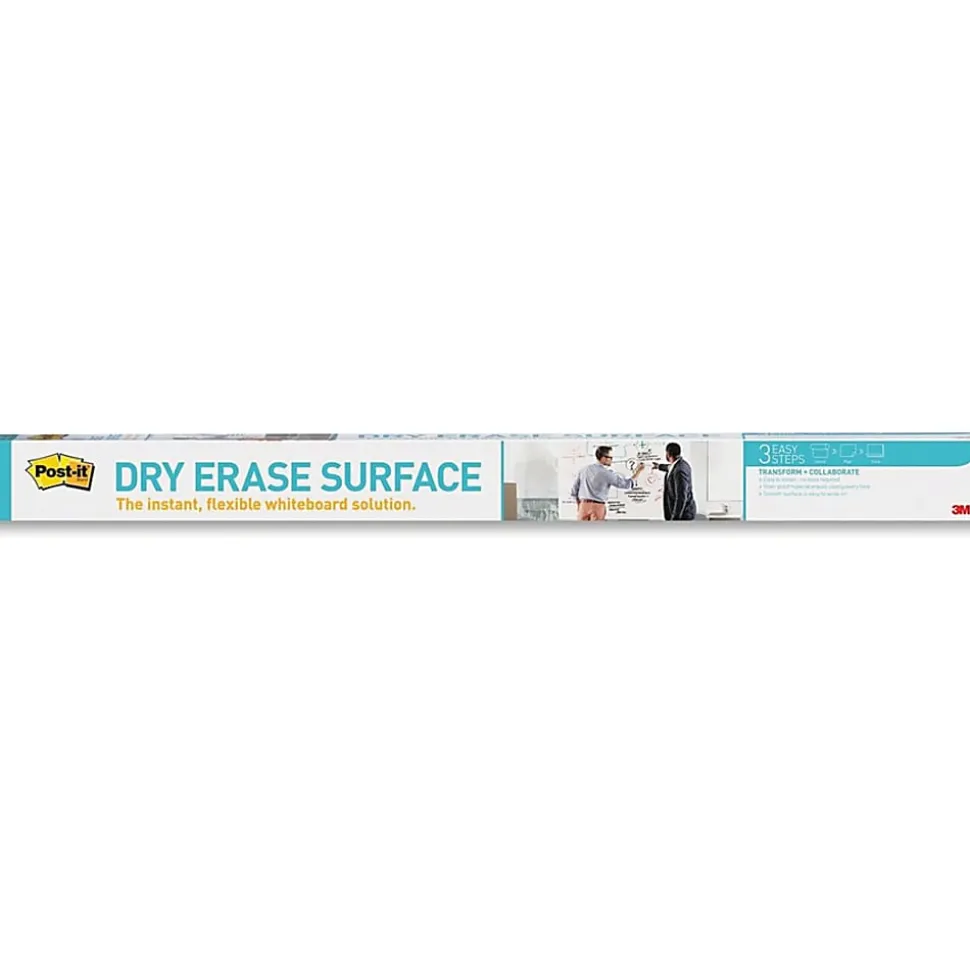 Post it® Non-Magnetic Dry-Erase Whiteboard Surface, 48" x 72", White