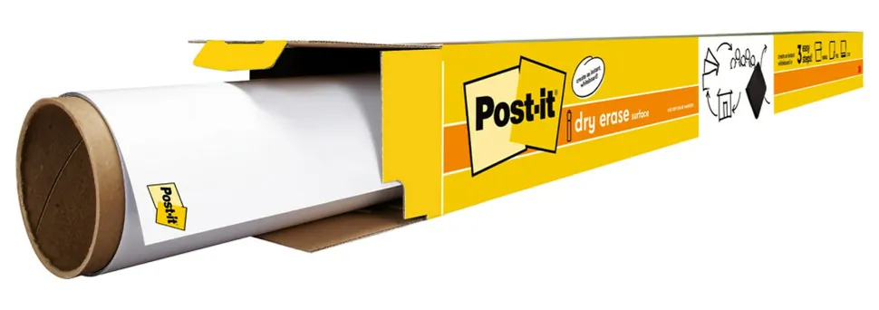 Post it® Non-Magnetic Dry-Erase Whiteboard Surface, 48" x 96", White