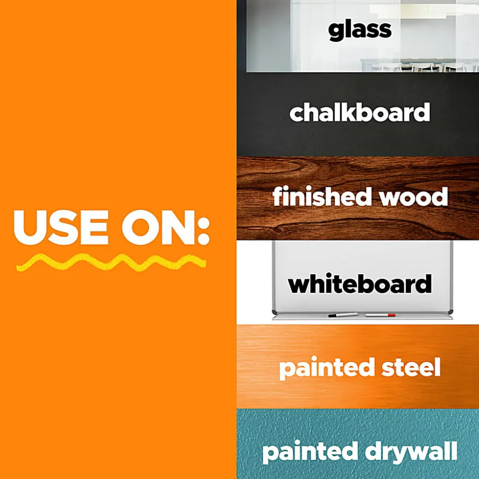 Post it® Non-Magnetic Dry-Erase Whiteboard Surface, 48" x 96", White