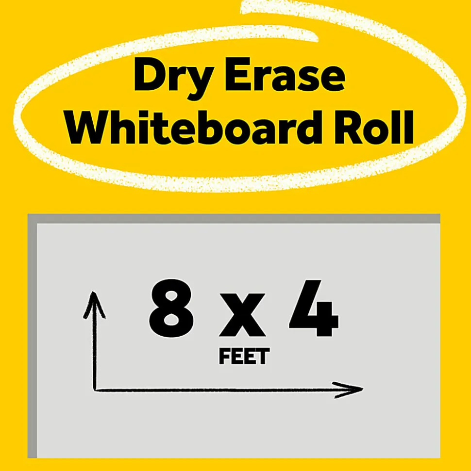 Post it® Non-Magnetic Dry-Erase Whiteboard Surface, 48" x 96", White