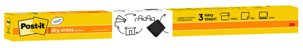 Post it® Non-Magnetic Dry-Erase Whiteboard Surface, 48" x 96", White