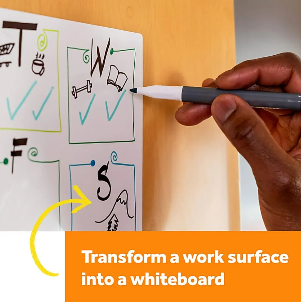Post it® Non-Magnetic Dry-Erase Whiteboard Surface, 48" x 96", White