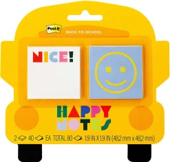 Post-it® Noted Happy Notes BTS25-HN-1, 1.9x1.9in (48x48mm), 40 sheets/pad
