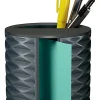 Post-it® Note Dispenser, 3 in x 3 in, 1 Dispenser, 1 Pad, 45 Sheets/Pad, Black Grey Geometric Pattern, Sticky Notes Holder for Desk or Classroom