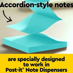 Post-it® Note Dispenser, 3 in x 3 in, 1 Dispenser, 1 Pad, 45 Sheets/Pad, Black Grey Geometric Pattern, Sticky Notes Holder for Desk or Classroom