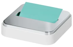 Post-it® Note Dispenser, 3 x 3 in, 1 Dispenser, 1 Pad, 45 Sheets/Pad, White Base Steel Top, Sticky Notes Holder for Desk, Classroom or Office Supplies