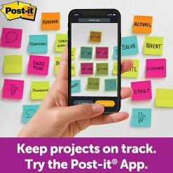 Post-it® Note Dispenser, 4 x 4 in, 1 Dispenser, 3 Pads, 90 Sheets/Pad, Black Base Clear Top, Sticky Notes Holder for Desk or Classroom