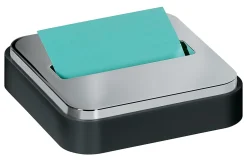 Post-it® Note Dispenser, 3 x 3 in, 1 Dispenser, 1 Pad, 45 Sheets/Pad, Black Base Steel Top, Sticky Notes Holder for Desk, Classroom or Office Supplies