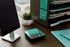 Post-it® Note Dispenser, 3 x 3 in, 1 Dispenser, 1 Pad, 45 Sheets/Pad, Black Base Steel Top, Sticky Notes Holder for Desk, Classroom or Office Supplies