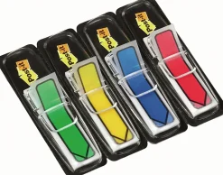 Post-it® Notes Arrow Flags, 1/2", Assorted Primary Colors, 24 Flags Per Pad, Pack Of 4 Pads