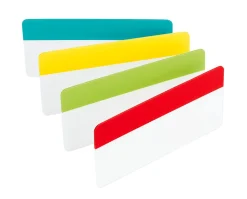 Post-it® Notes Durable Filing Tabs, 3" x 1-1/2", Assorted Colors, 6 Flags Per Pad, Pack Of 4 Pads