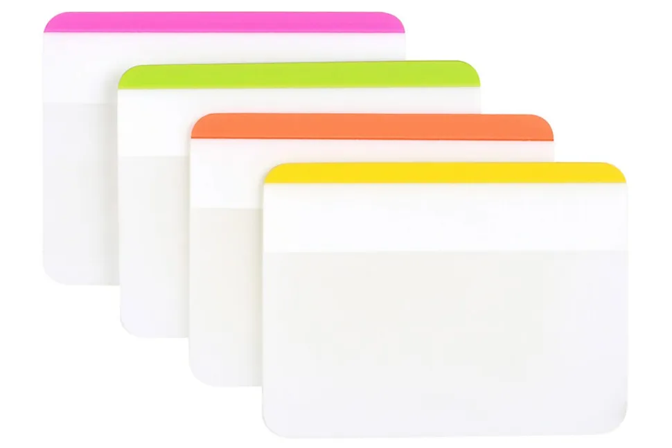 Post-it® Notes Durable Filing Tabs, 2", Assorted Colors, 6 Flags Per Pad, Pack Of 4 Pads