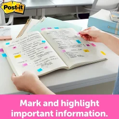 Post-it® Notes Flags, With Flag Gel Pen, Assorted Primary Colors, 50 Flags Per Pad, Pack Of 4 Pads