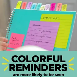 Post-it® Notes Flags, 1/2" x 1-7/10", Assorted Bright Colors, 35 Flags Per Pad, Pack Of 4 Pads
