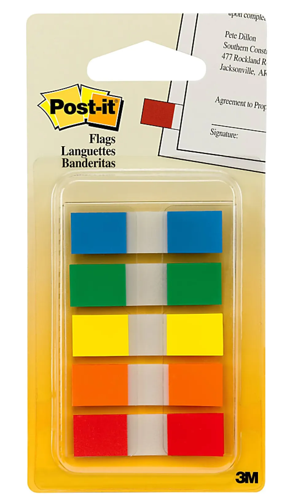 Post-it® Notes Mini Flags with Dispenser, 20 Flags Per Pad, Pack Of 5 Pads