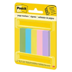 Post-it® Notes Page Markers, 1/2" x 2", Jewel Pop Colors, 100 Per Pad, Pack Of 5 Pads