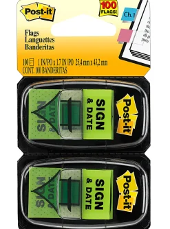 Post-it® Notes Sign & Date Printed Flags, 1